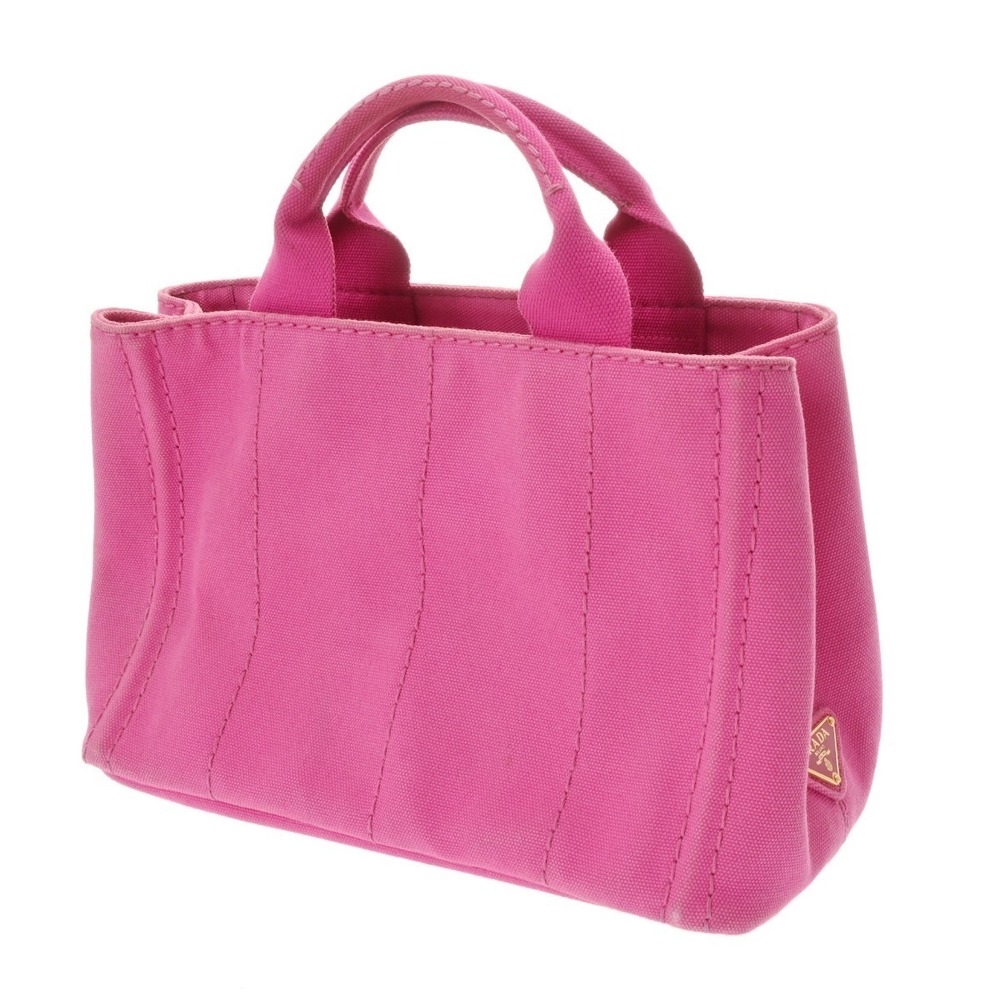 Prada 2way Canapa Pink Canvas Bag Tote Pink